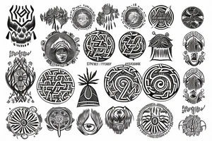 irish tree of live with a rising sun tattoo idea
