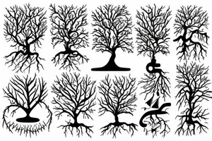 tree of live with a rising sun tattoo idea