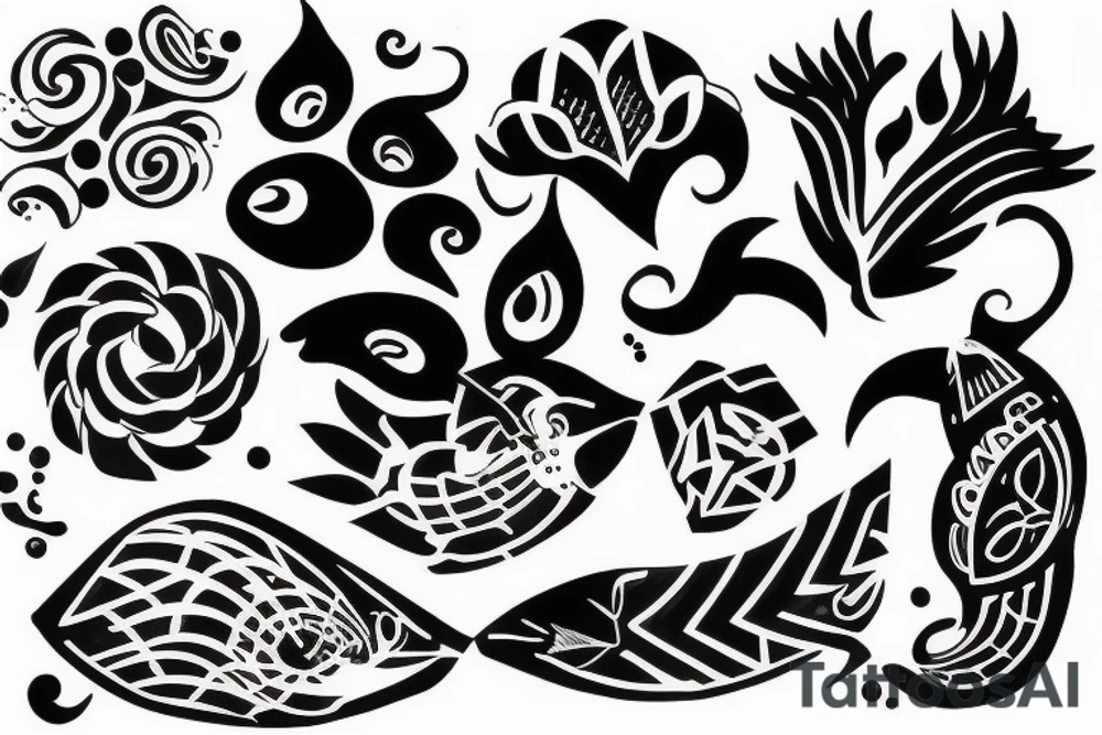 Black, red tattoo idea
