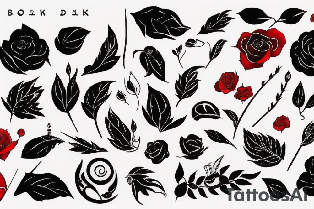 Black, red tattoo idea