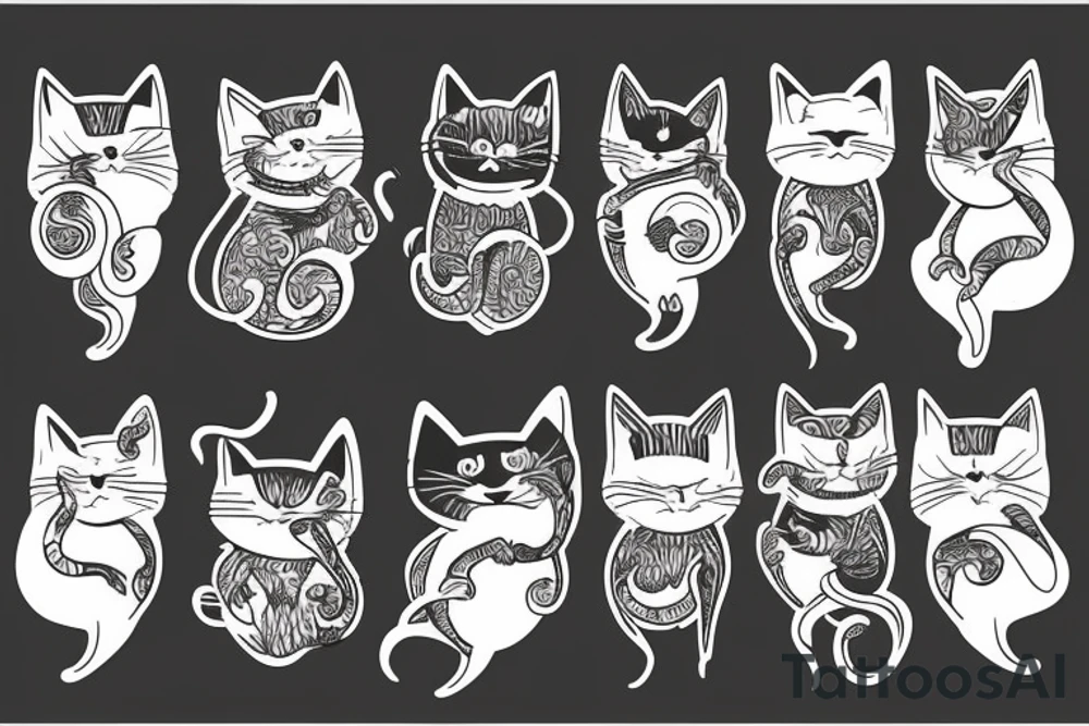 Witchcraft cat animal tattoo idea
