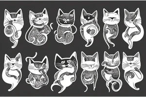 Witchcraft cat animal tattoo idea