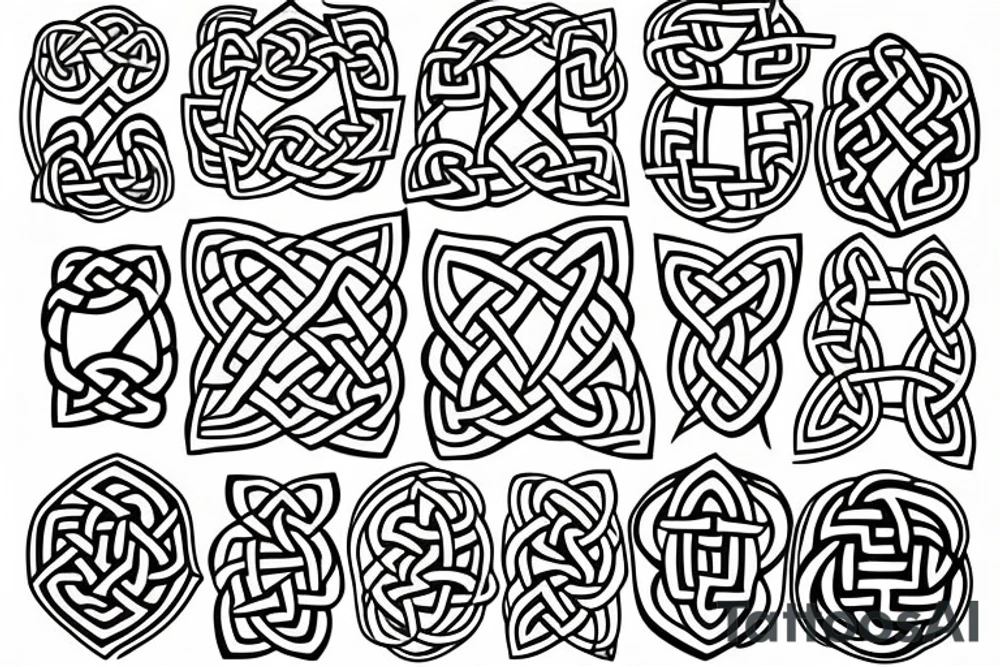 tree of live with a rising sun filled with celtic knots tattoo idea