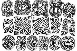 tree of live with a rising sun filled with celtic knots tattoo idea