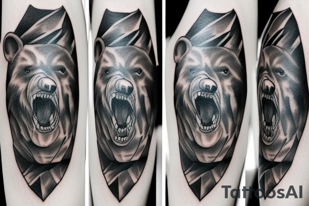 angry bear tattoo idea
