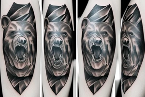 angry bear tattoo idea