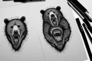 angry bear tattoo idea