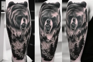 angry bear tattoo idea