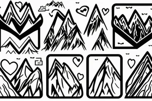 Mountain connected with heart tattoo idea