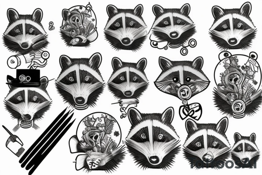 Doctor racoon tattoo idea