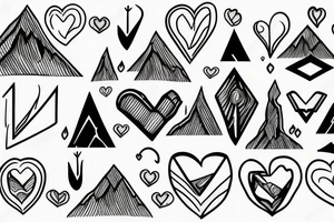 Mountain  with human heart tattoo idea
