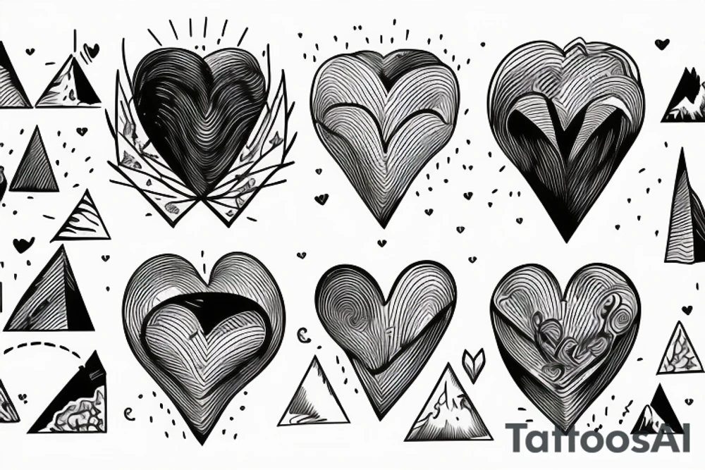 Mountain  with human heart tattoo idea