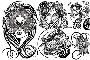 Fortuna goddess with blindfold tattoo idea