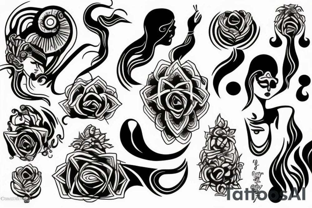 Fortuna goddess with blindfold tattoo idea
