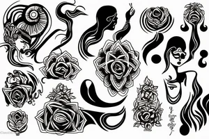 Fortuna goddess with blindfold tattoo idea