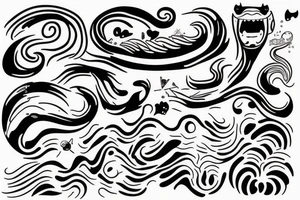 something funny, with zero sense, maybe some animal, some wavy lines tattoo idea