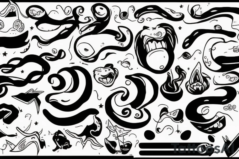 something funny, with zero sense, maybe some animal, some wavy lines tattoo idea