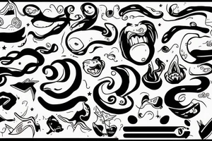 something funny, with zero sense, maybe some animal, some wavy lines tattoo idea