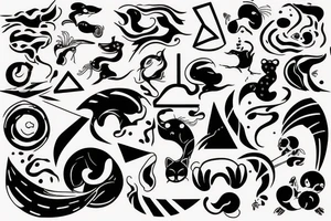 something funny, with zero sense, maybe some animal, some wavy lines tattoo idea
