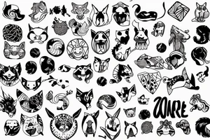 something funny, with zero sense, maybe some animal and wavy lines tattoo idea