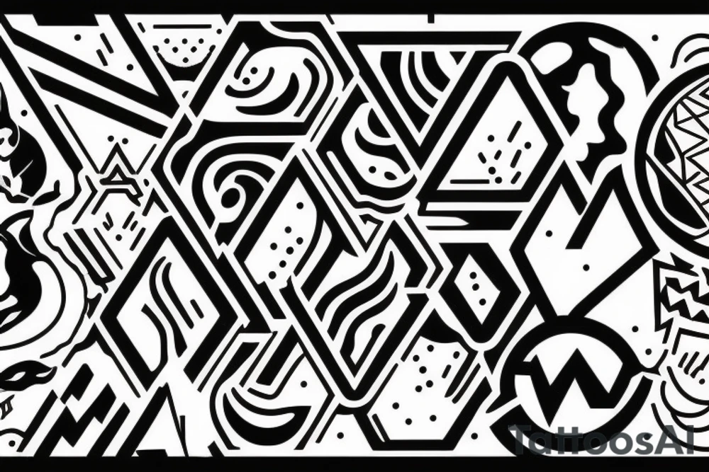something funny, with zero sense, maybe some animal and wavy lines tattoo idea