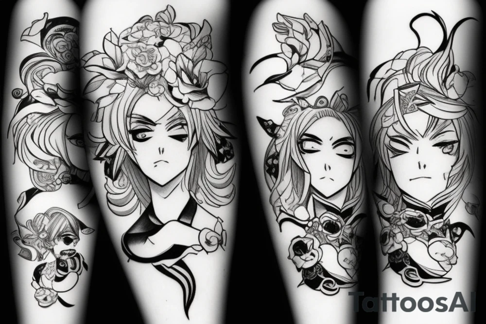 Anime power lady tattoo idea
