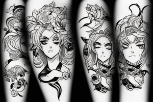 Anime power lady tattoo idea