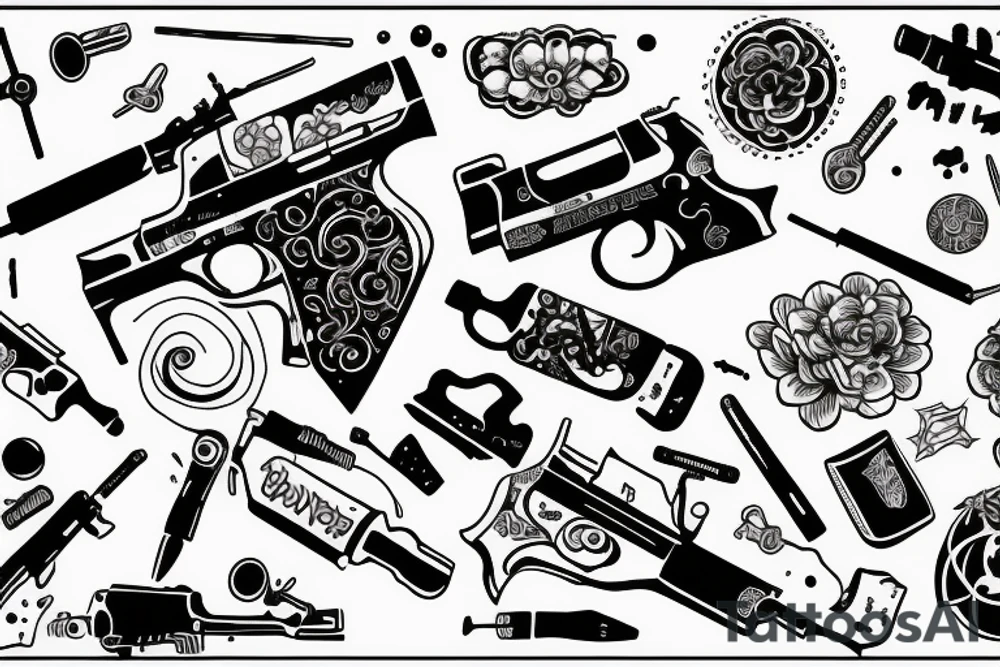 Gun write toxic tattoo idea