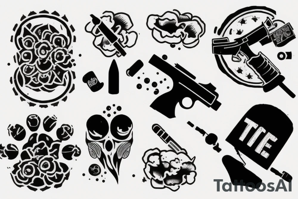 Gun write toxic tattoo idea