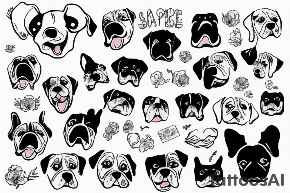 Dog with smile tattoo idea