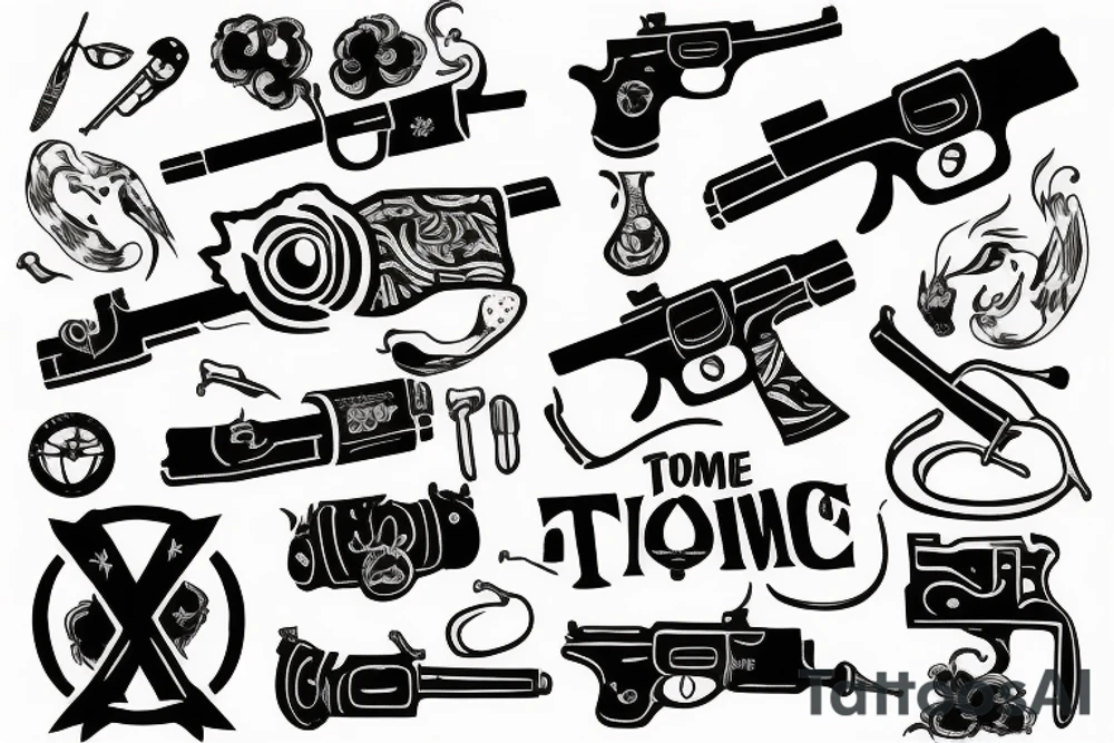 Gun write toxic tattoo idea