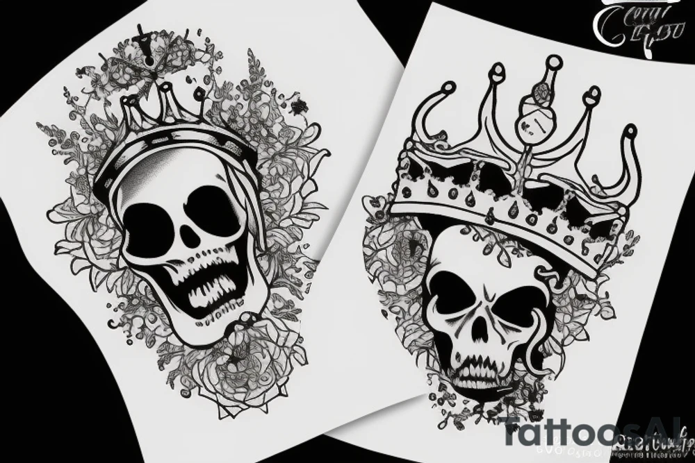 Grim reaper wearing a crown tattoo idea