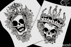 Grim reaper wearing a crown tattoo idea