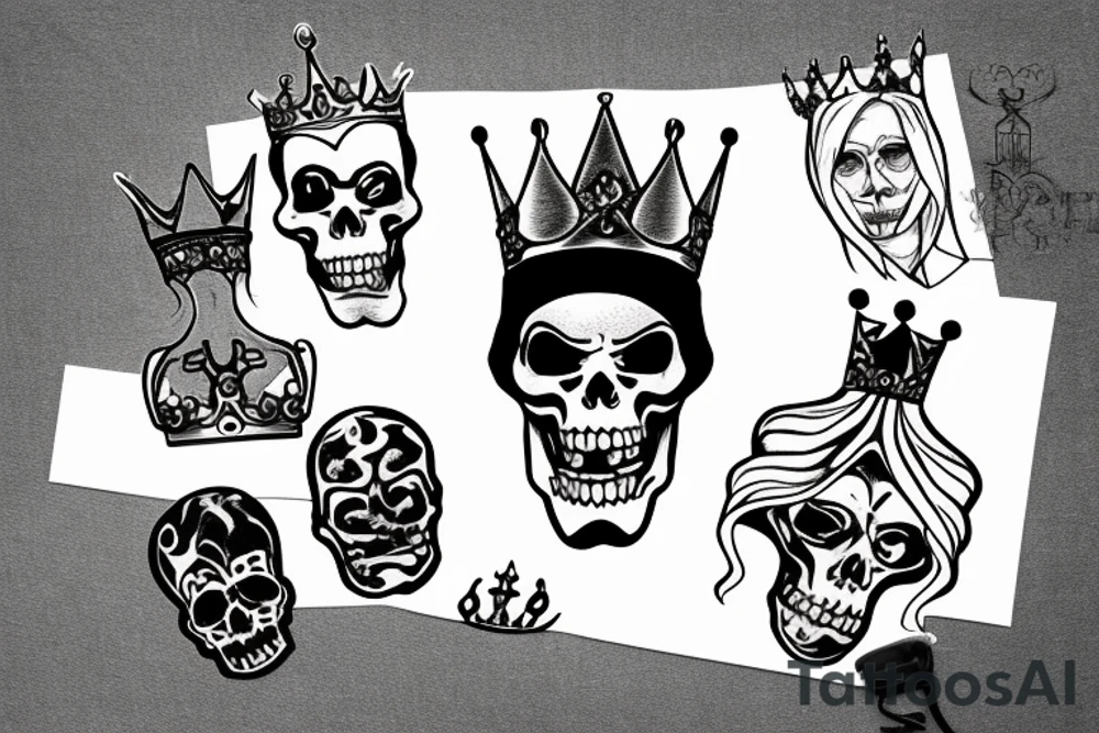 Grim reaper wearing a crown tattoo idea