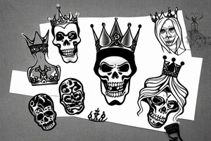 Grim reaper wearing a crown tattoo idea