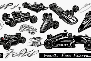 Formula 1 car sketch with number 21 tattoo idea