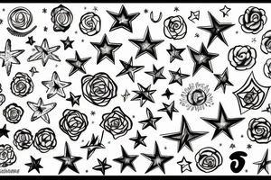 Star with number 21 tattoo idea