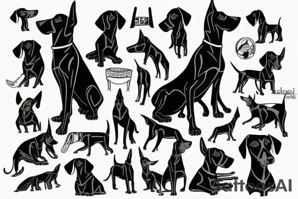 Black doberman tattoo idea