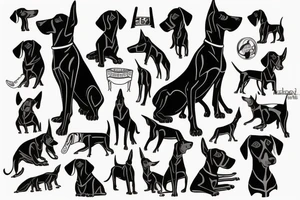 Black doberman tattoo idea
