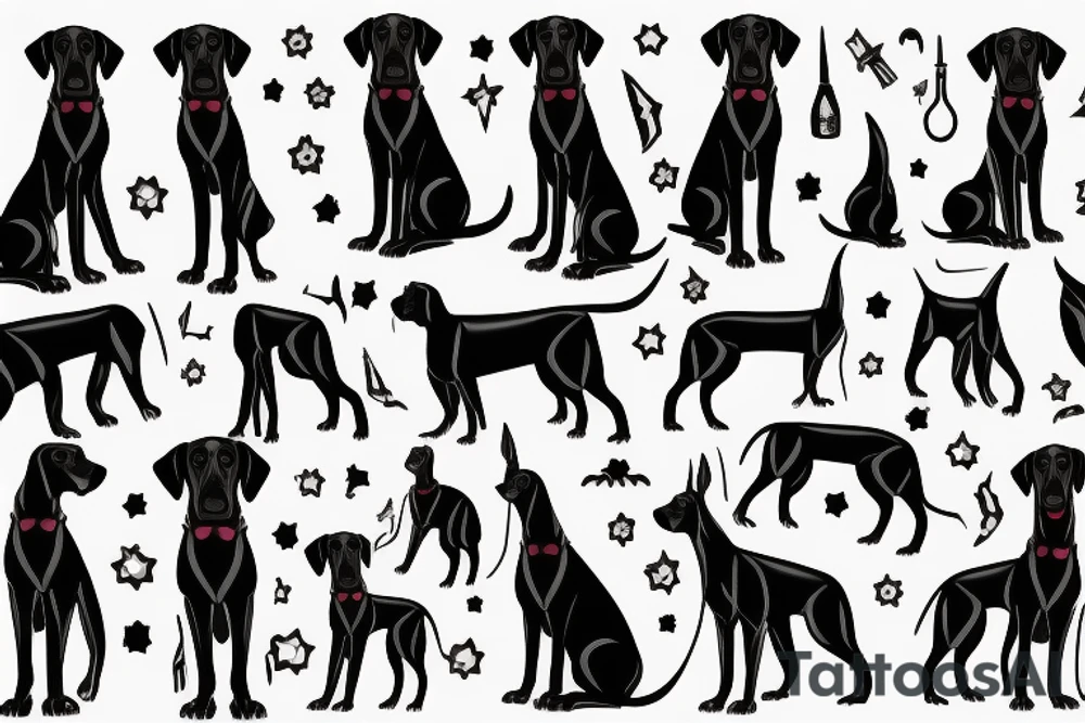 Black doberman tattoo idea
