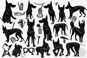 Black doberman tattoo idea