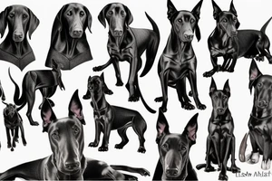 Black doberman tattoo idea