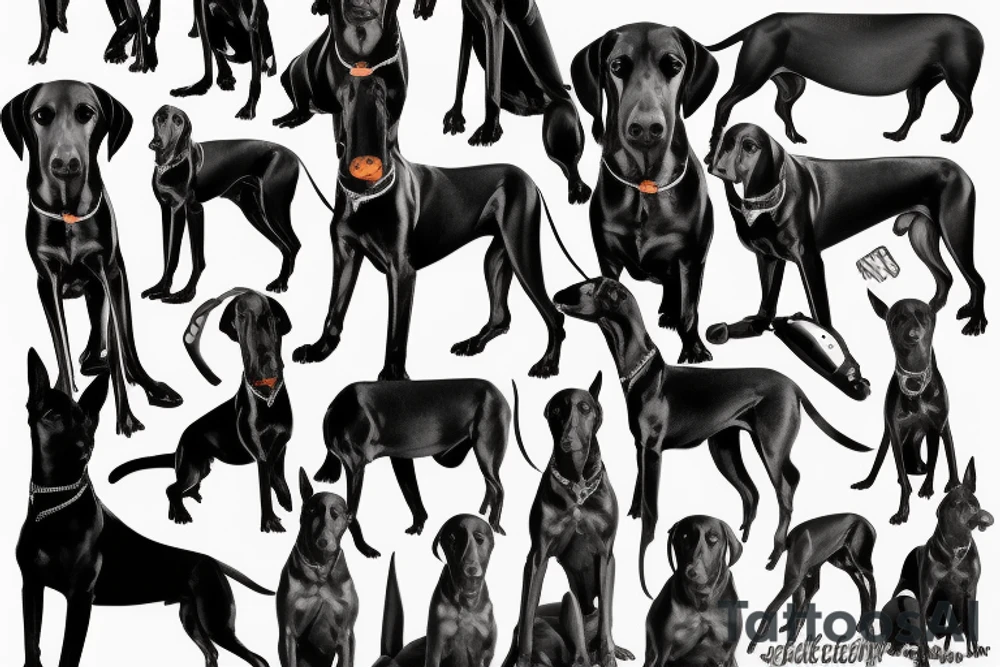 Black doberman tattoo idea