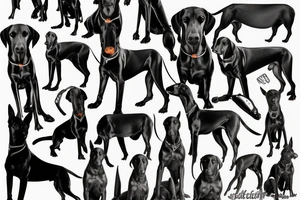Black doberman tattoo idea