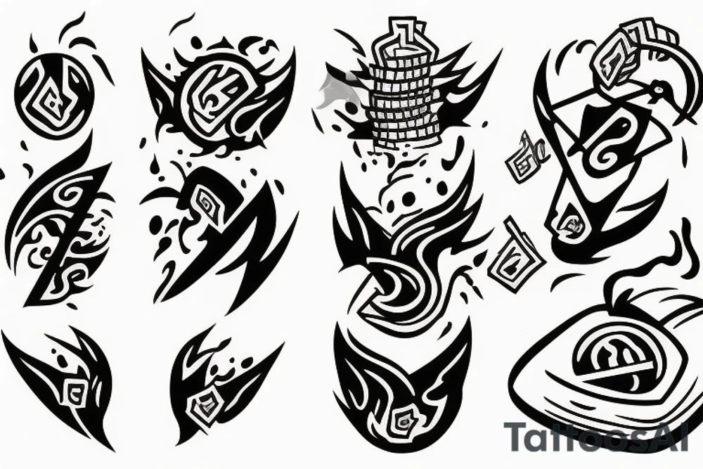 Burning money tattoo idea