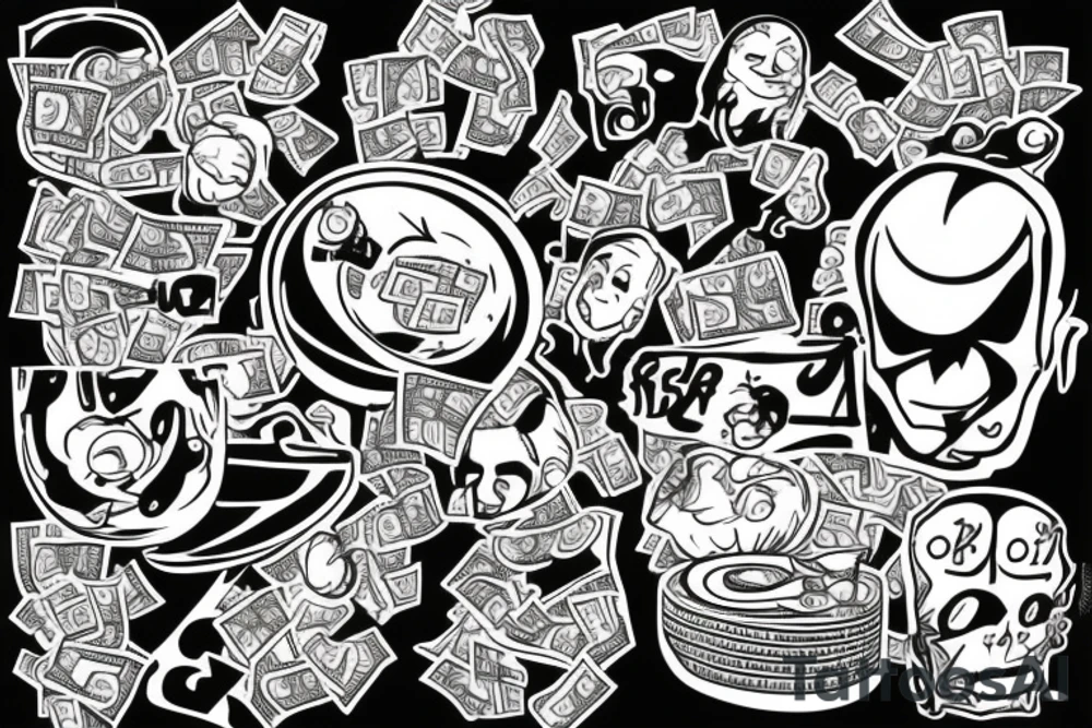 Burning money tattoo idea
