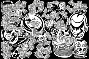 Burning money tattoo idea