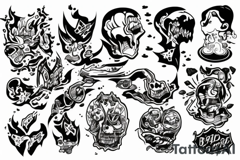 Burning dollars tattoo idea