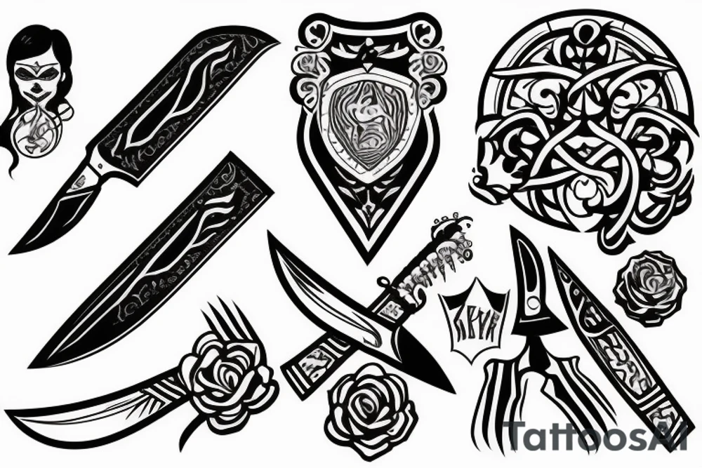 Knife tattoo idea