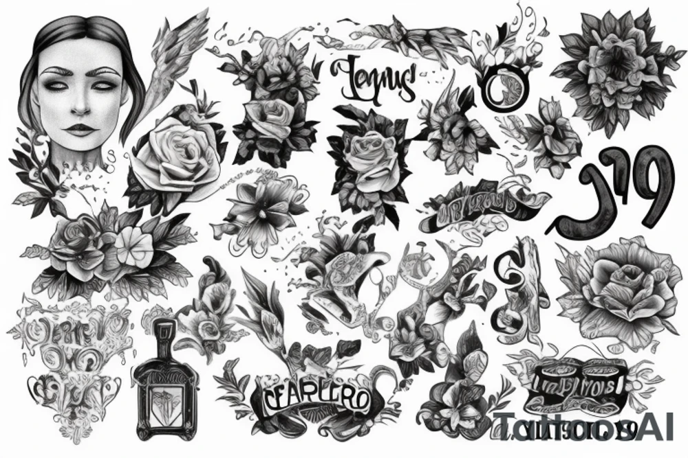 A tattoo with name Emilia and year 1920 tattoo idea